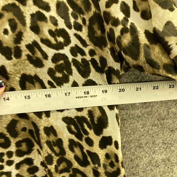 Maurices Blouse Women M Medium White Animal Print Round Neck 3/4 Sleeve Casual - Picture 7 of 9